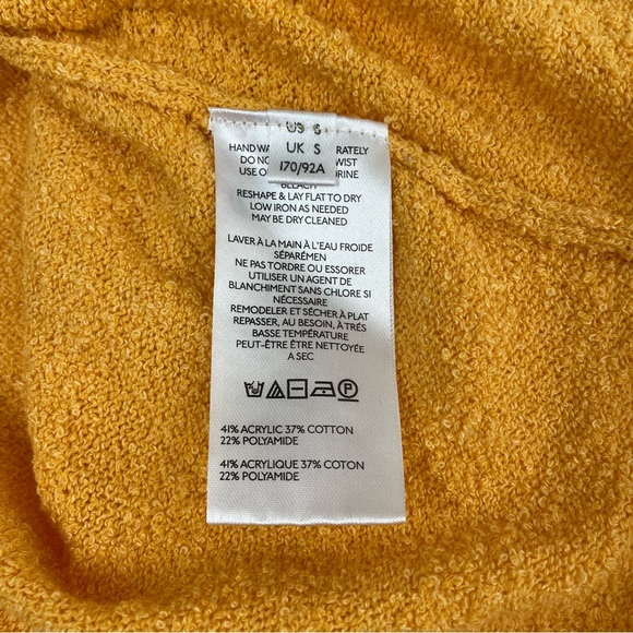 Free People FP Beach Mustard Yellow Scalloped Hem Sweater - Picture 8 of 12